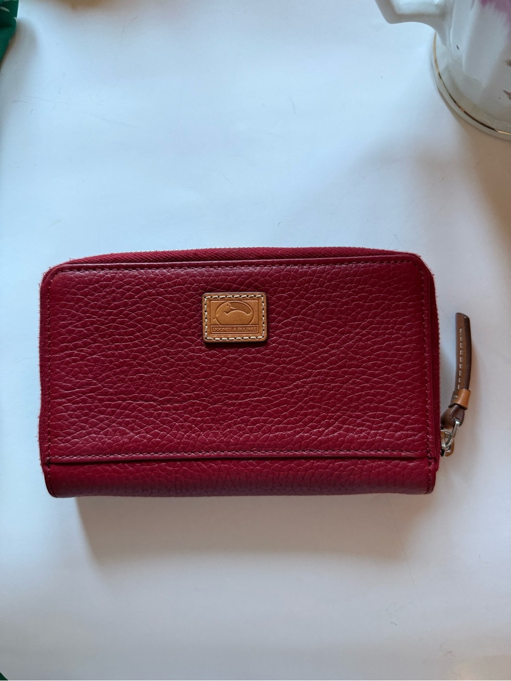 Dooney & Bourke Brick Red Pebble Leather Wallet. Like New!